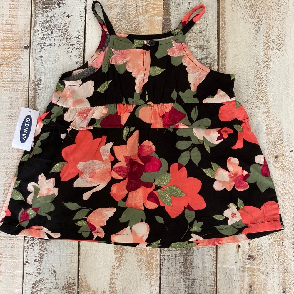 SOLD NWT Old Navy Floral High Neck Tank Top - Picture 2 of 4